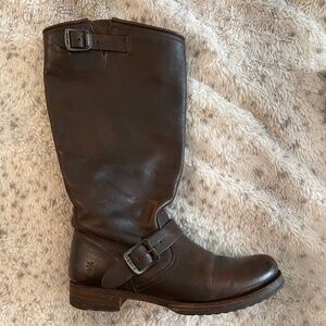Beautiful Tall Brown Frye Buckle Boots